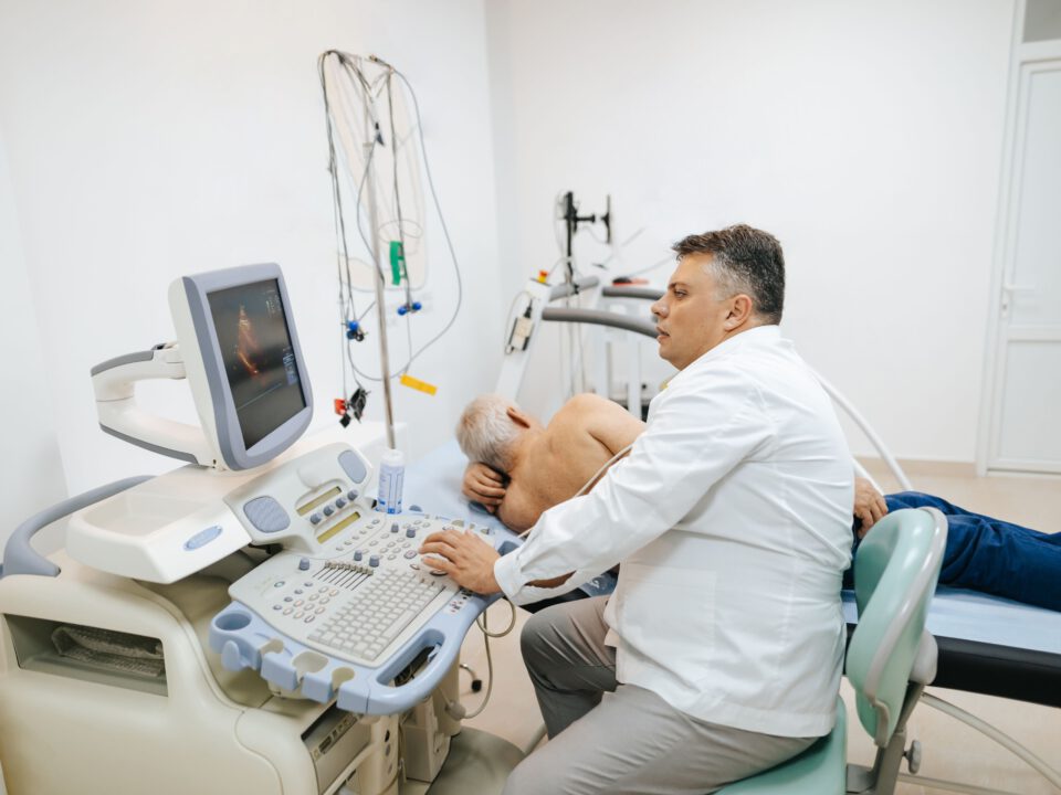 Technician performing echo