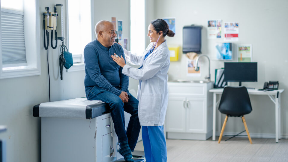 Doctor with patient.